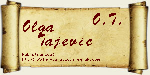 Olga Tajević vizit kartica